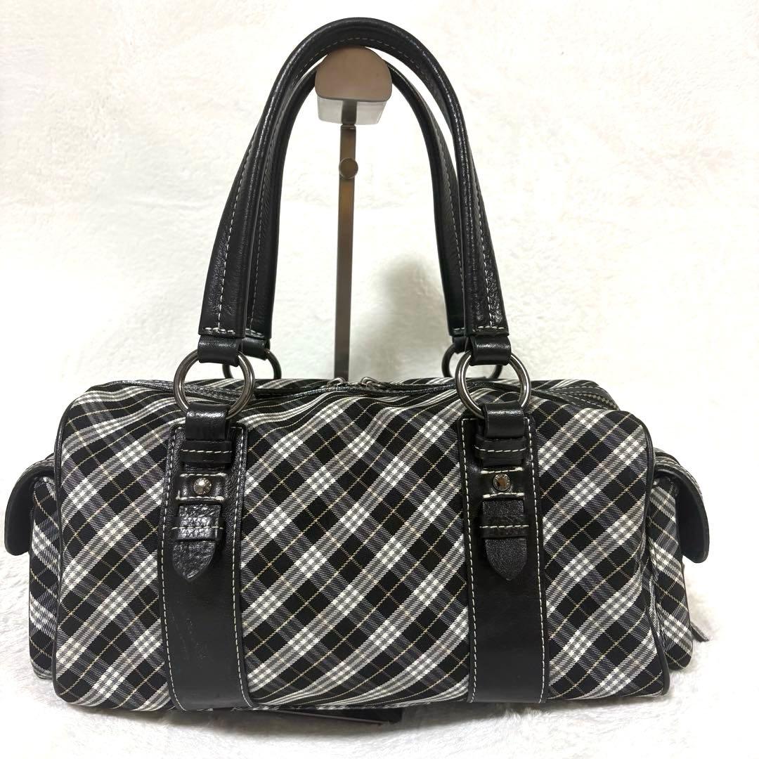 希少✨バーバリーブルーレーベル　ボストンバッグ　チェック　Y2K
