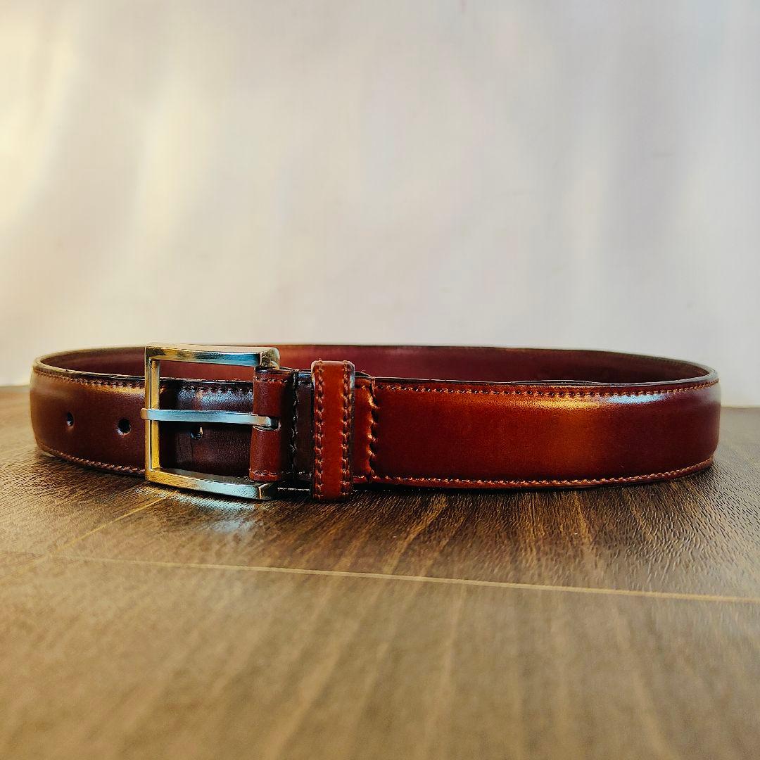 【シェルコードバン】BEAMS別注 ダークバーガンディ高級ドレスベルト 極美品