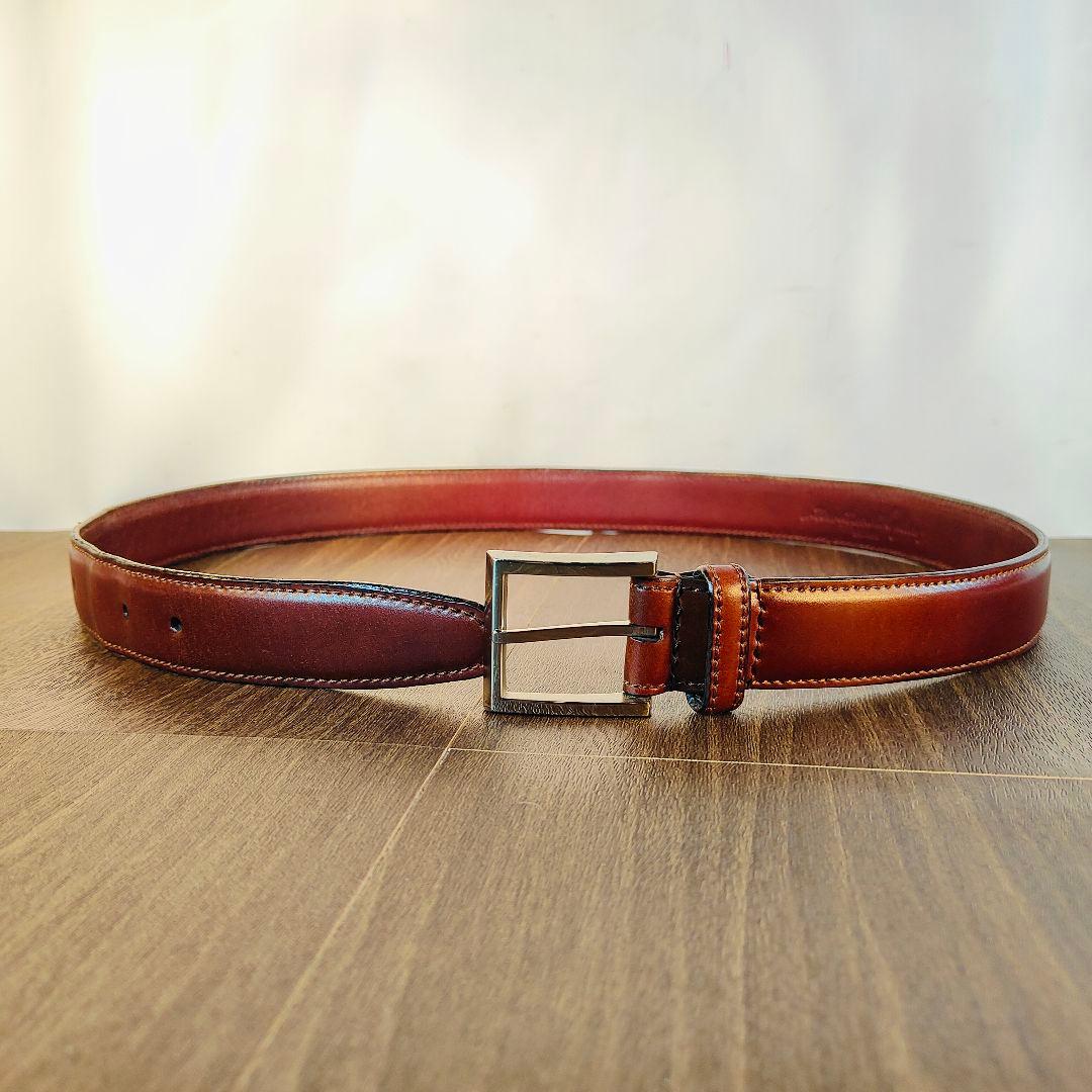 【シェルコードバン】BEAMS別注 ダークバーガンディ高級ドレスベルト 極美品