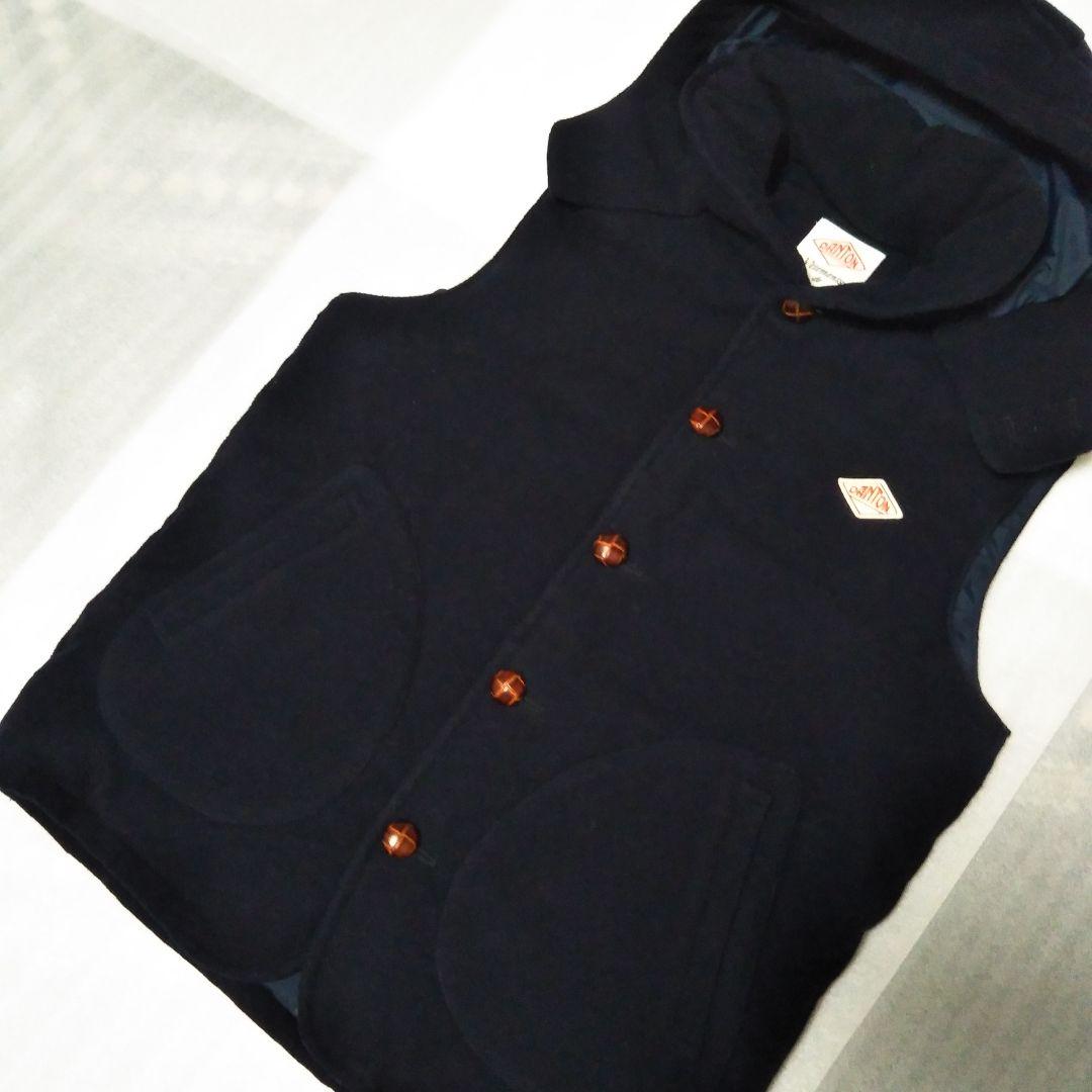 ダントンDANTON　BEAMS　ダウン　ベスト　ウール　別注　紺　42XL