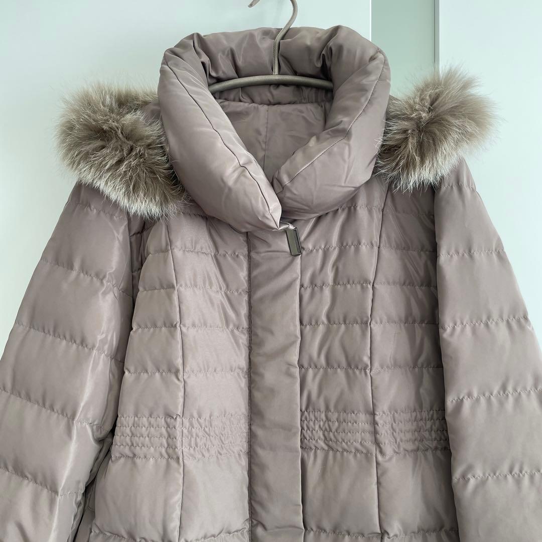 ８１５５【新品】レディースミセス　アウター　ゆったり３L ダウンコート　ベージュ