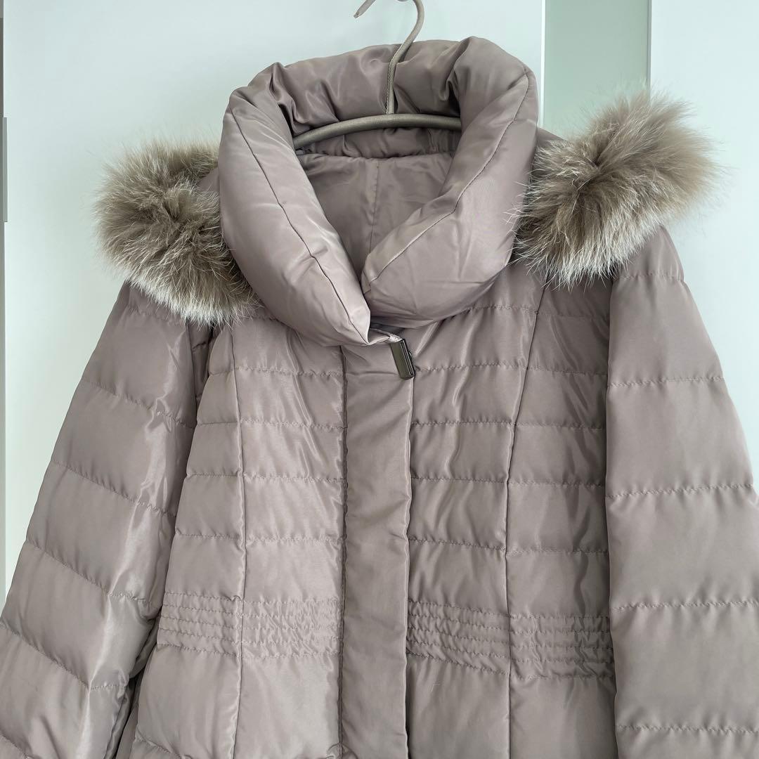 ８１５５【新品】レディースミセス　アウター　ゆったり３L ダウンコート　ベージュ