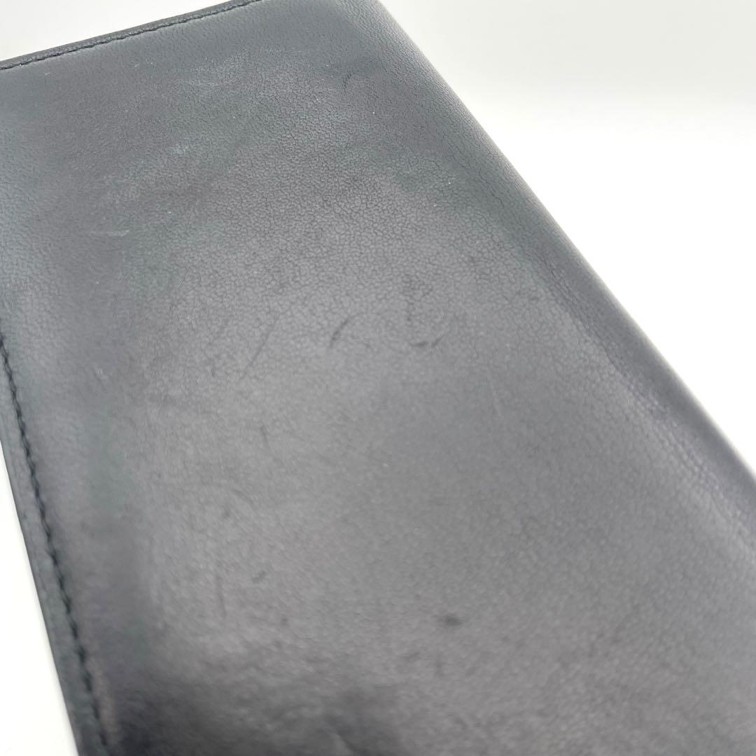 ディオールオム　長財布　メンズ　レザー　ブラック