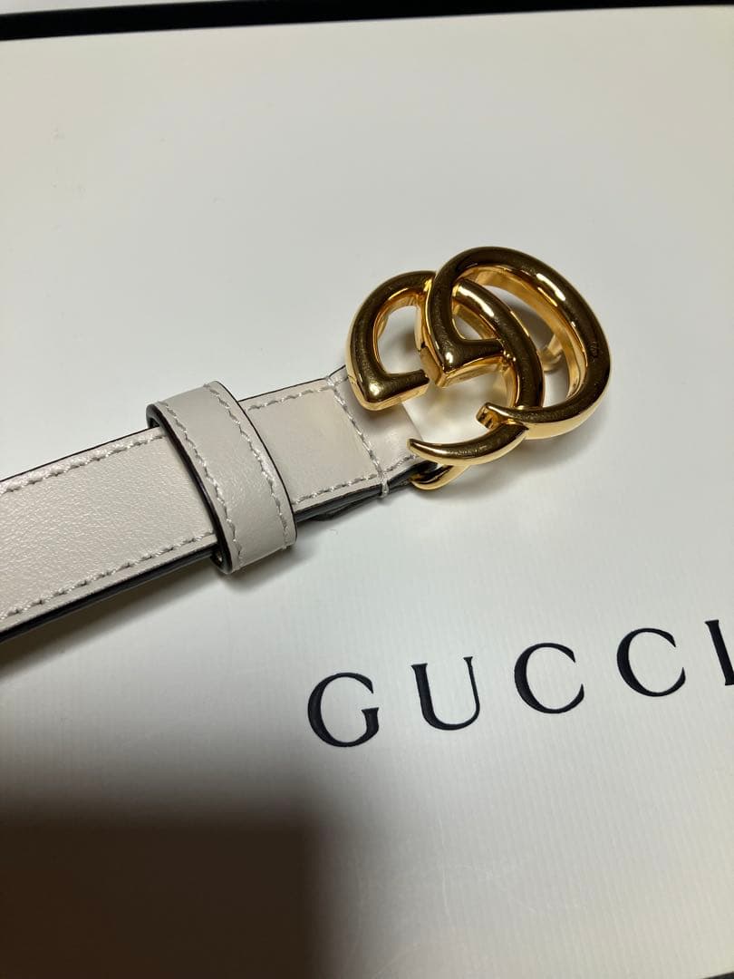 【専用❣️】GUCCI／レザーベルト／ダブルGロゴ