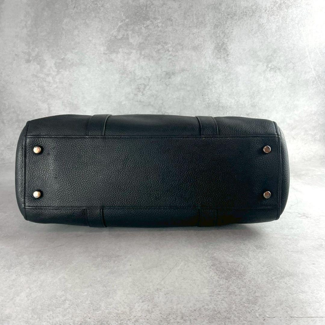 極美品 コーチ ハドソン 2way ダブルハンドル トートバッグ シボ革 黒