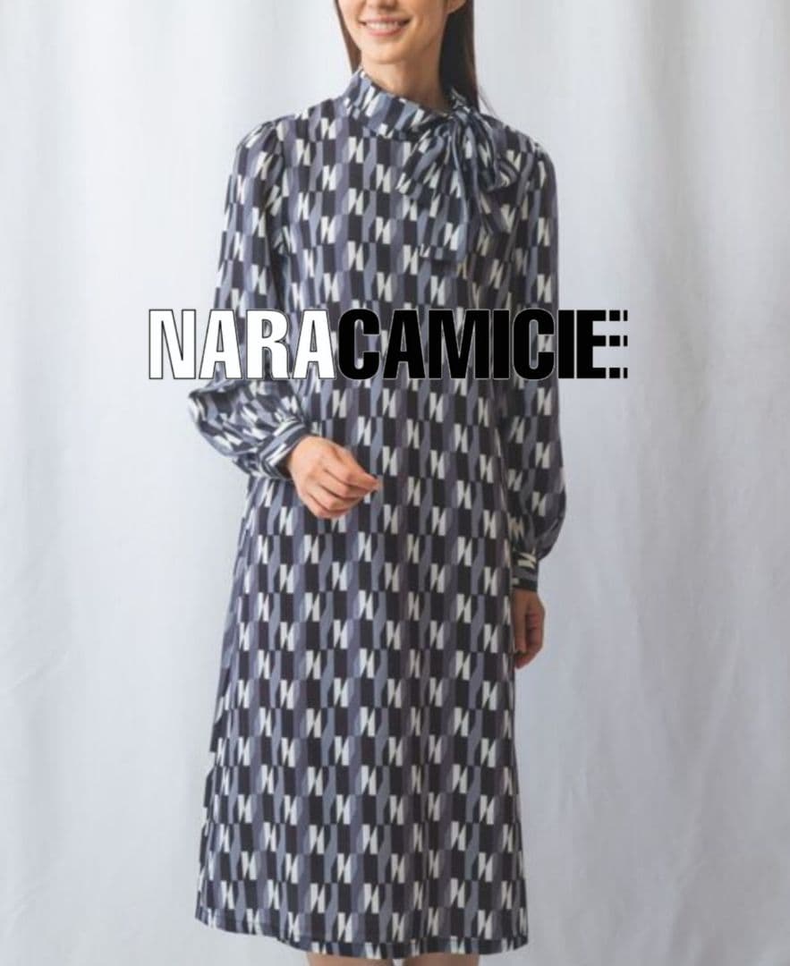 【極美品25300円】ナラカミーチェ♦️N柄リボンタイワンピース