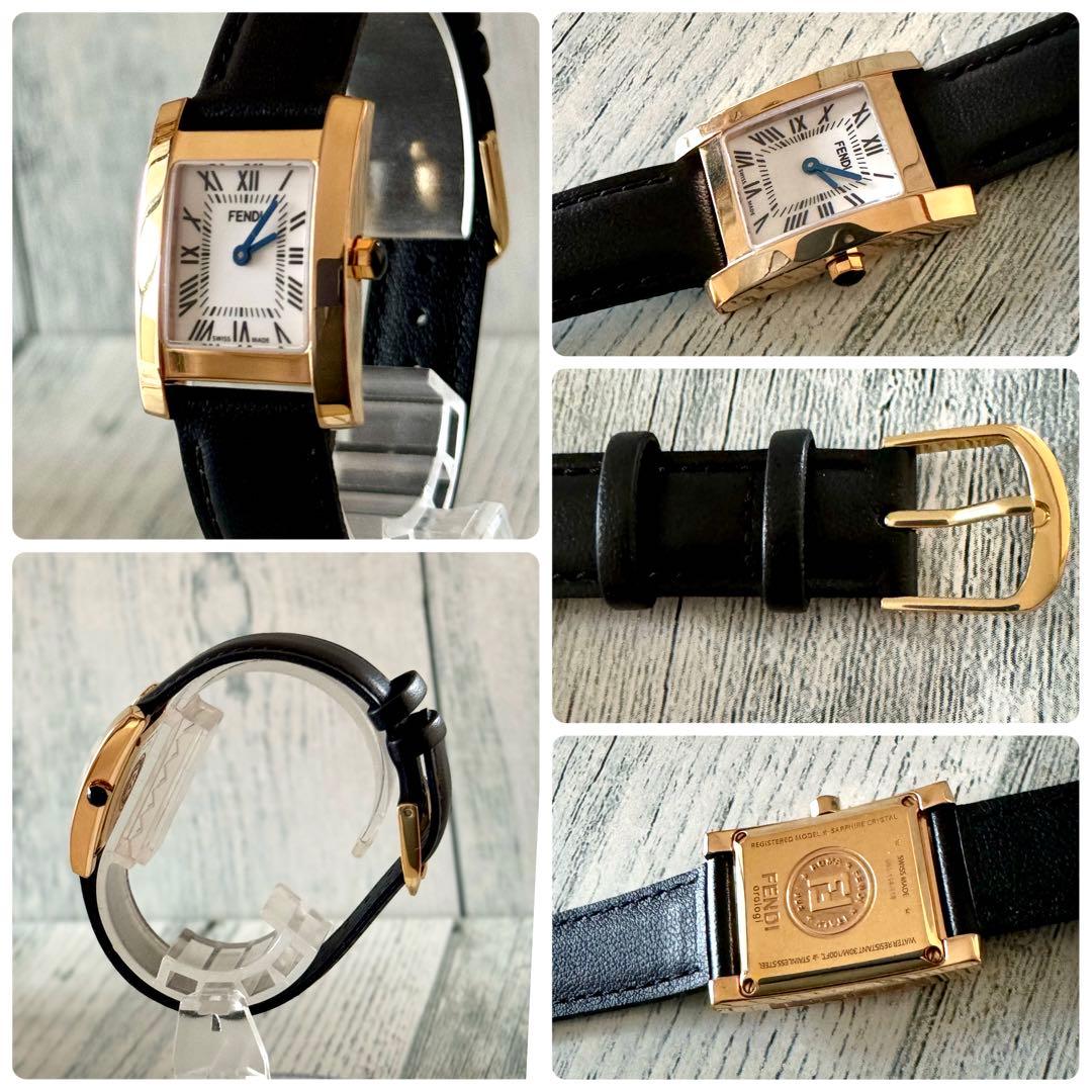 【希少】FENDI フェンディ 腕時計 114 スクエア ゴールド レディース