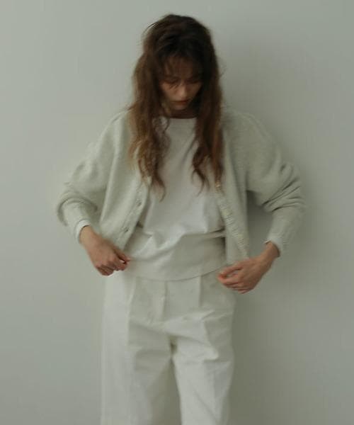 良品 ETRE TOKYO コットンパフクロップドカーディガン カシミヤ混