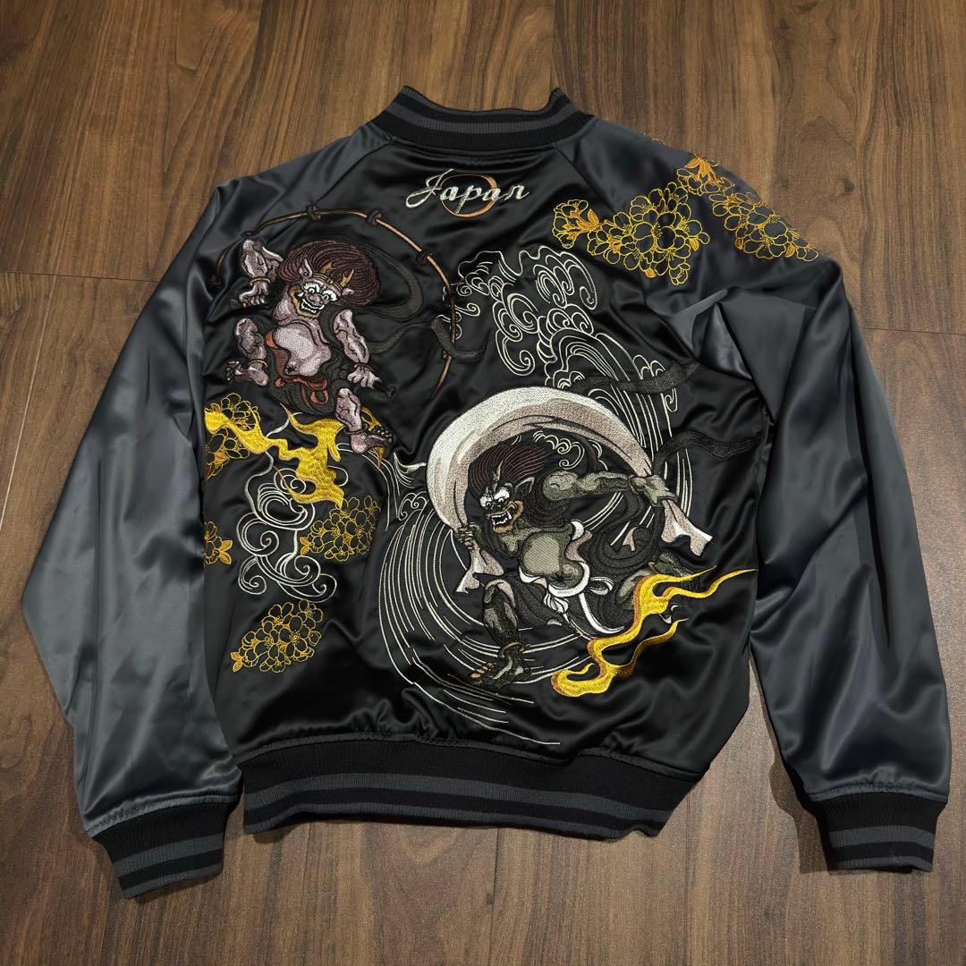 ✨新品未使用✨Lサイズ 絡繰魂 リバーシブル スカジャン 風神雷神 ブラック