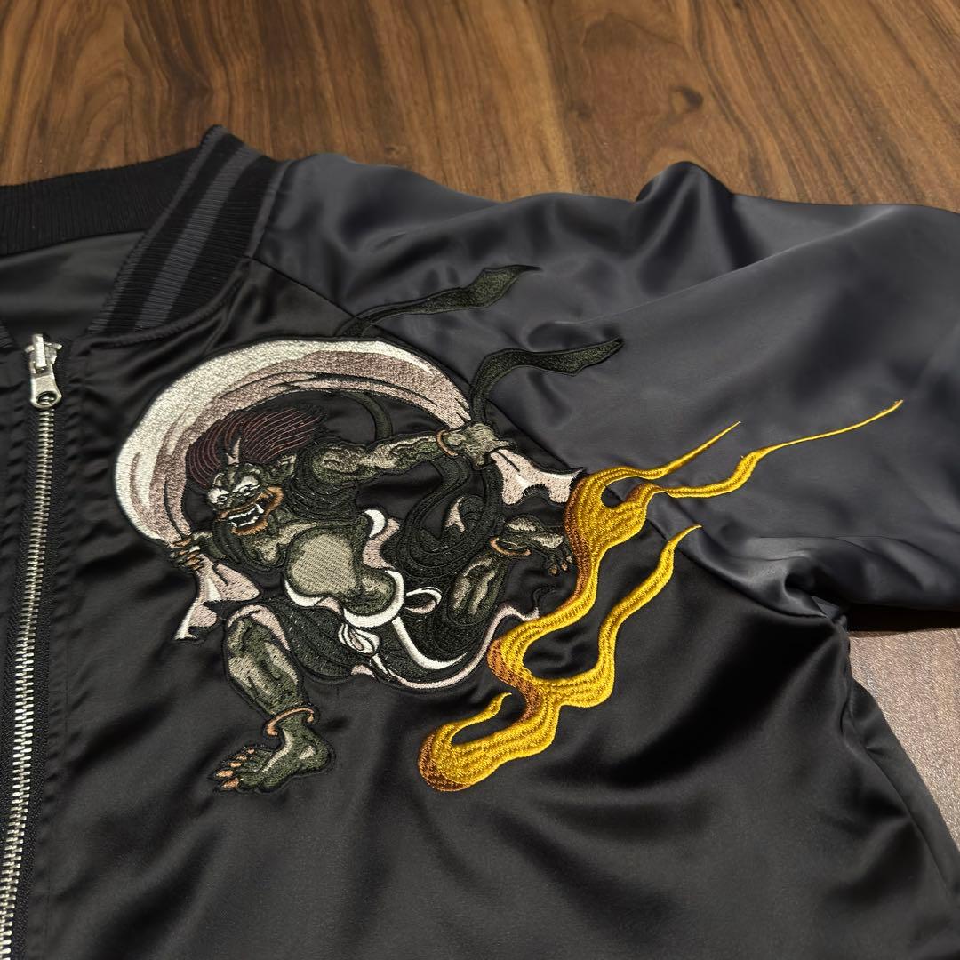 ✨新品未使用✨Lサイズ 絡繰魂 リバーシブル スカジャン 風神雷神 ブラック