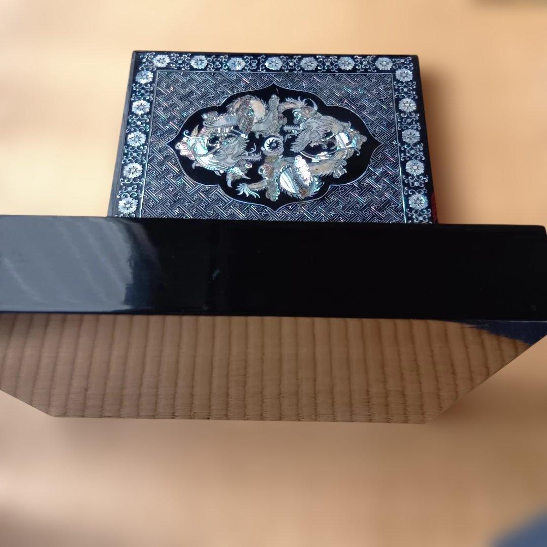 【高級】韓国 伝統工芸 螺鈿細工 龍図柄 漆器 小物入れ ジュエリーボックス