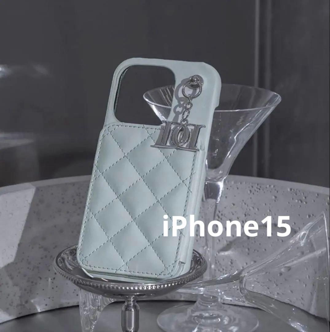 ダーリッチキルティングミラーDDチャームiPhoneケース sax Darich