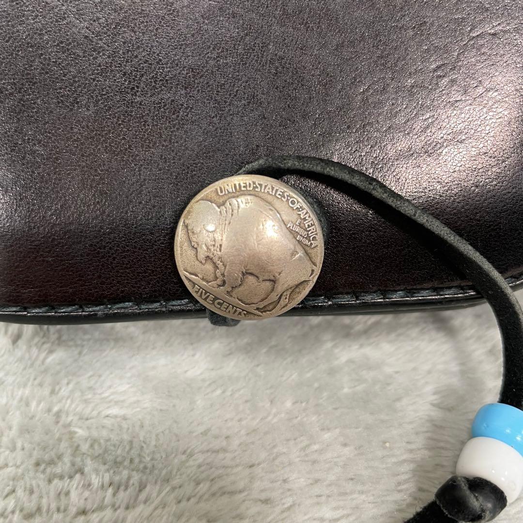 goro's ゴローズ　コンチョ付き 角型 小銭入れ ケース ブラック