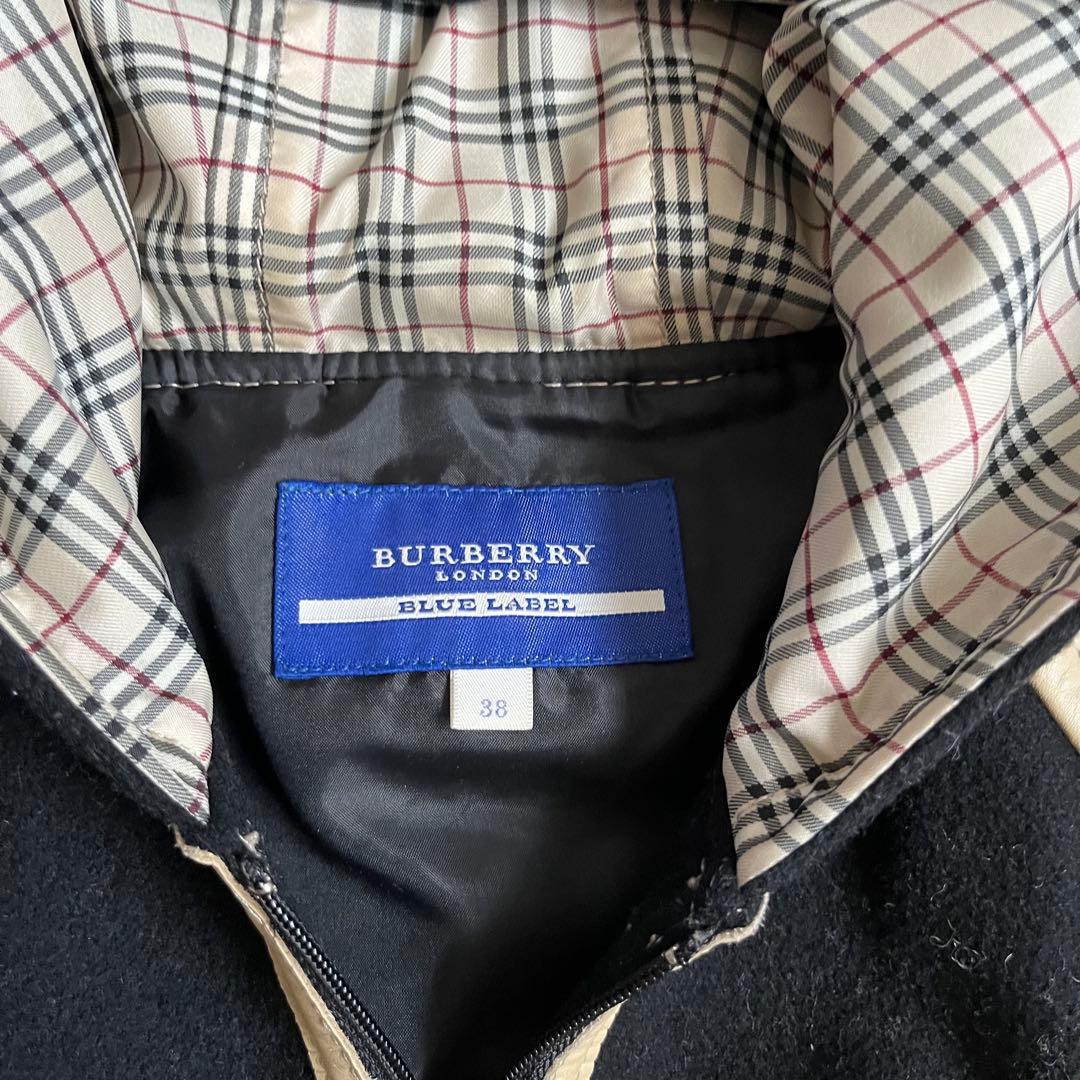 Burberry Blue Label フード付きスタジャンノバチェック 38