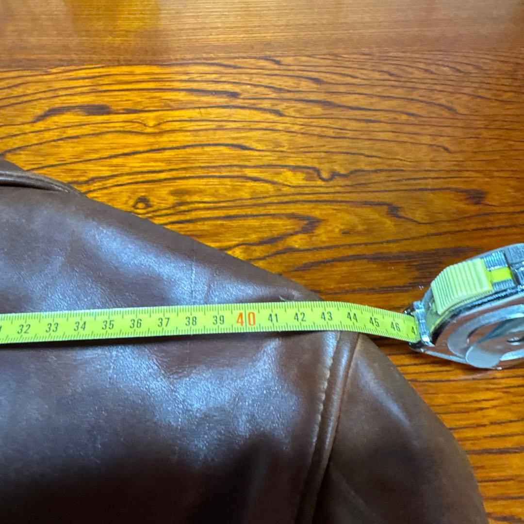 E-McCOY ブラウンレザーシングルライダースジャケット 38