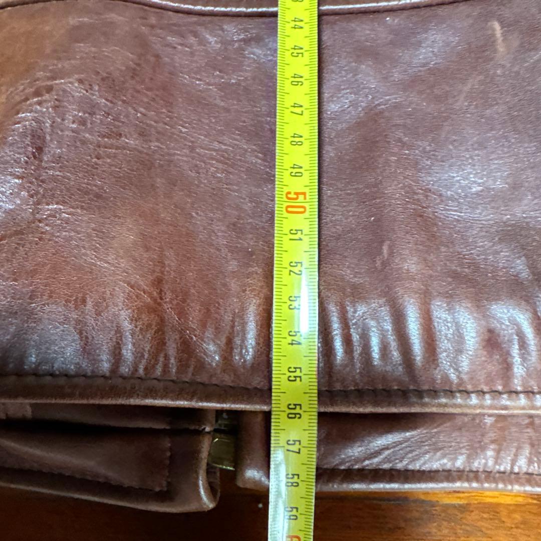 E-McCOY ブラウンレザーシングルライダースジャケット 38