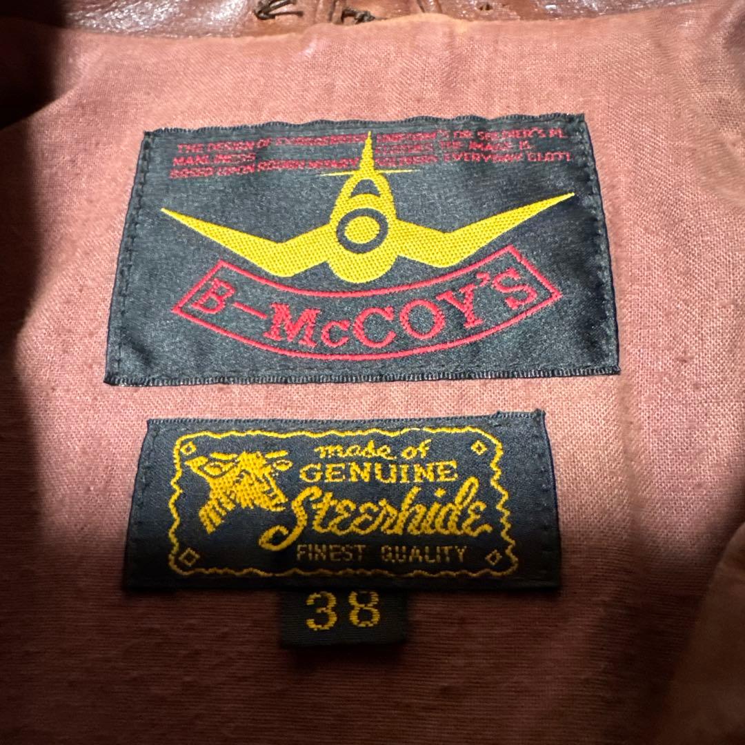 E-McCOY ブラウンレザーシングルライダースジャケット 38