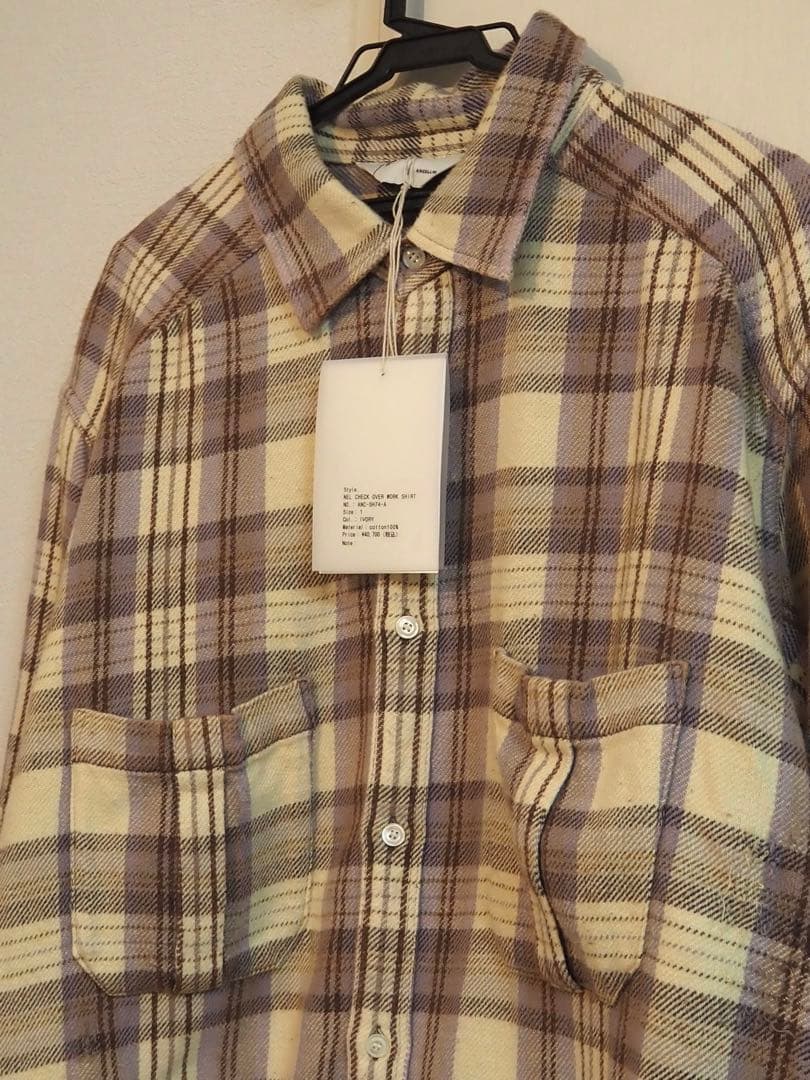 トップス ANCELLM NEL CHECK OVER WORK SHIRT 25AW