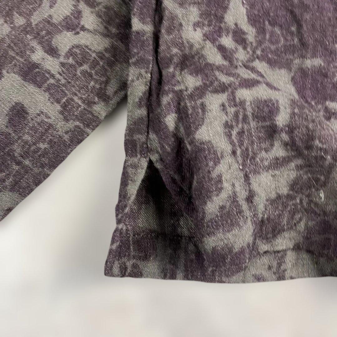 プランテーション ウール総柄ボトルネックブラウス シャツ 花柄