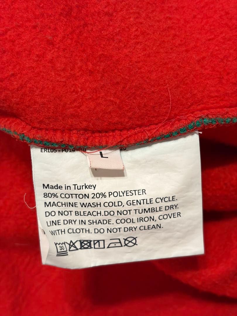 #美品ERLカラーブロックデザイン パーカービッグシルエット裏フリース#Lサイズ