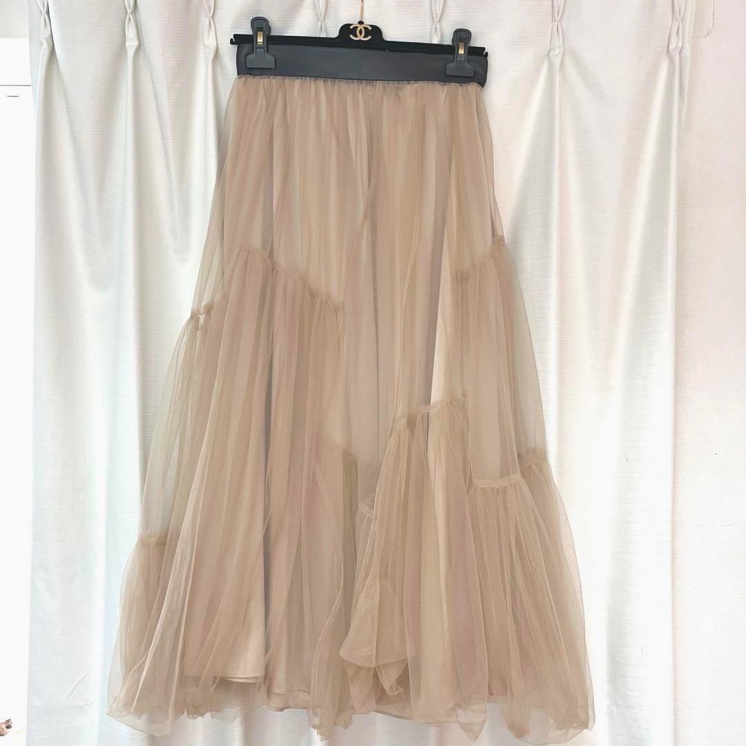 MURRAL Leaf vein tulle skirt ベージュ サイズ2