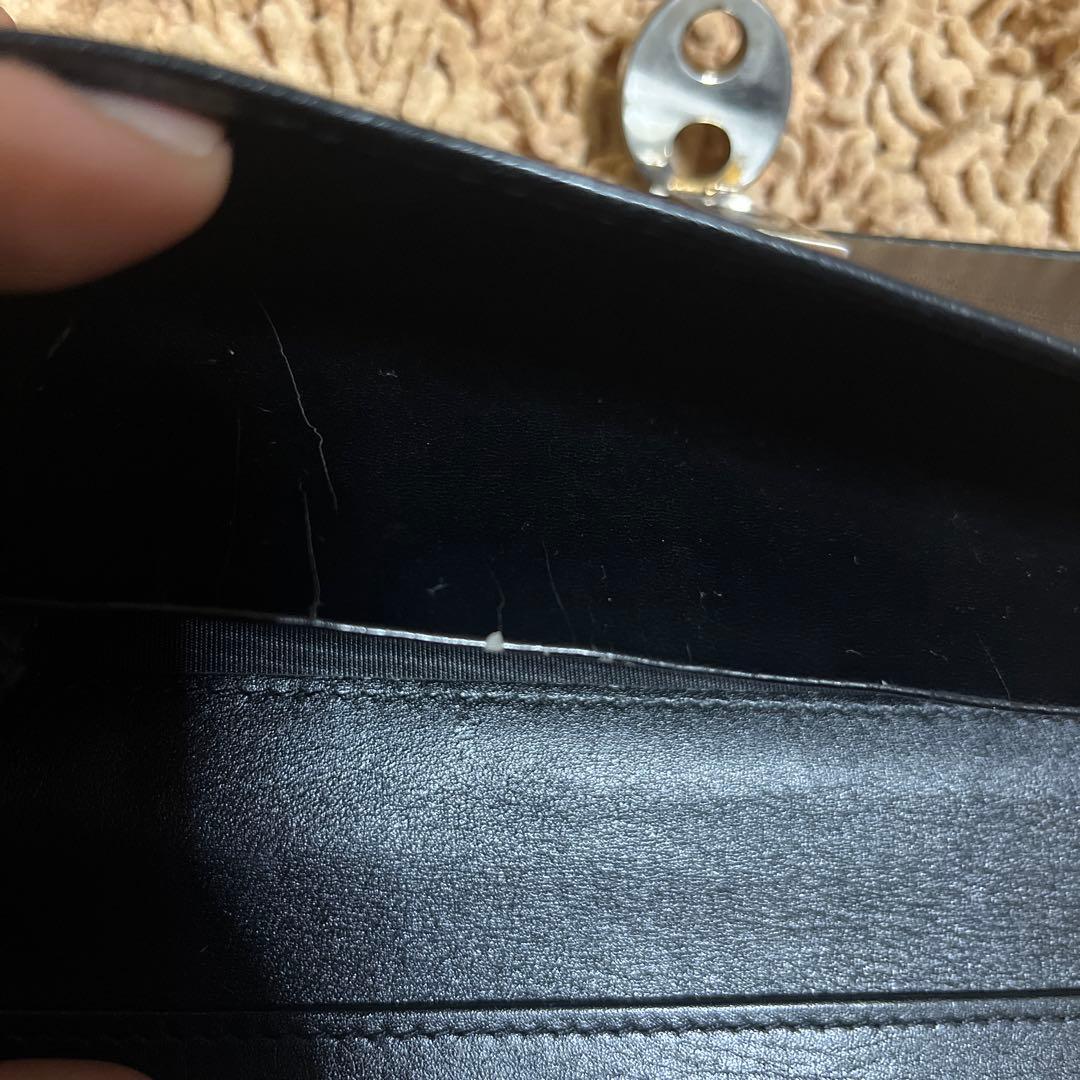 GUCCI グッチ 長財布 シマレザー ブラック　本革