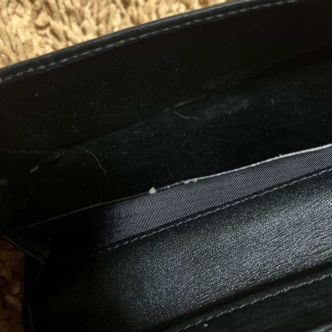 GUCCI グッチ 長財布 シマレザー ブラック　本革