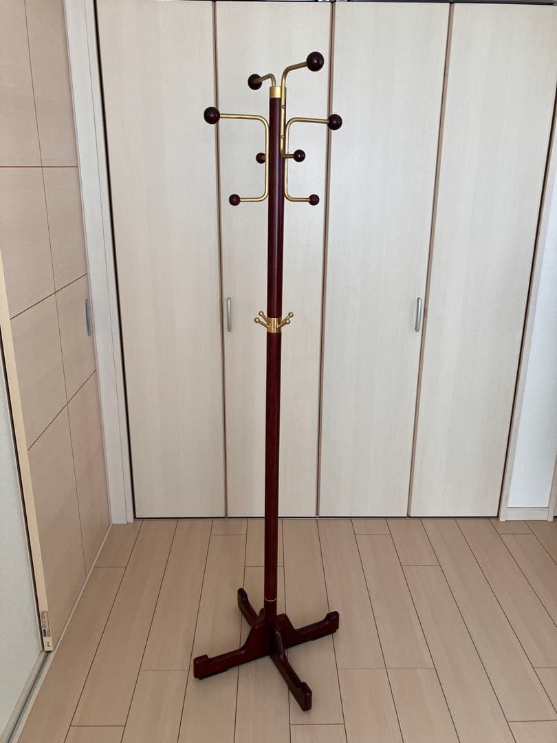 カリモク家具 ポールスタンド ポールハンガー コート掛け 木製 レトロ