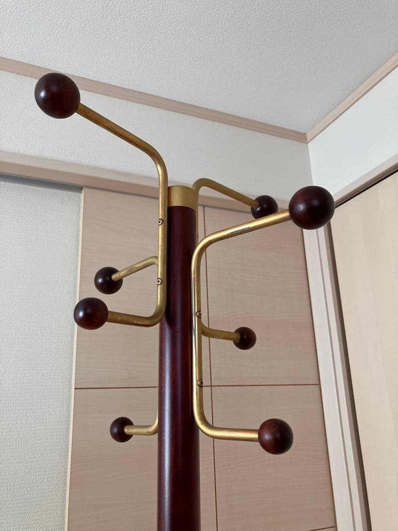 カリモク家具 ポールスタンド ポールハンガー コート掛け 木製 レトロ