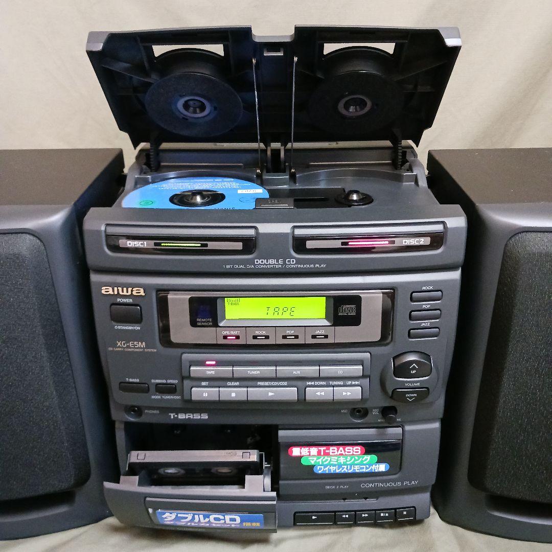 【希少 未使用級】aiwa XG-E5M ダブルCD ダブルカセット ビンテージ