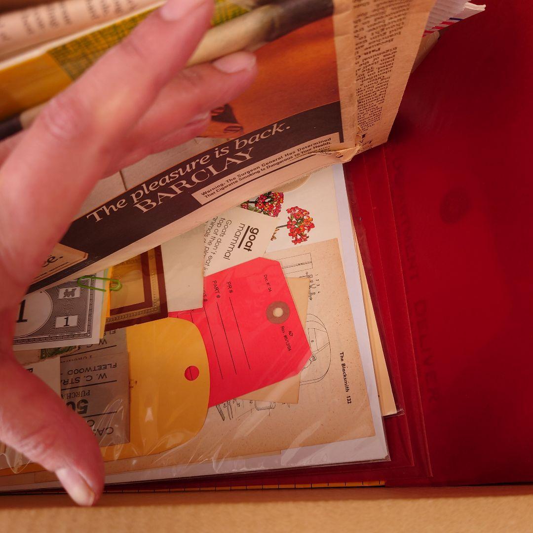 80サイズ/たっぷりephemeral box☆ヴィンテージ海外紙モノ