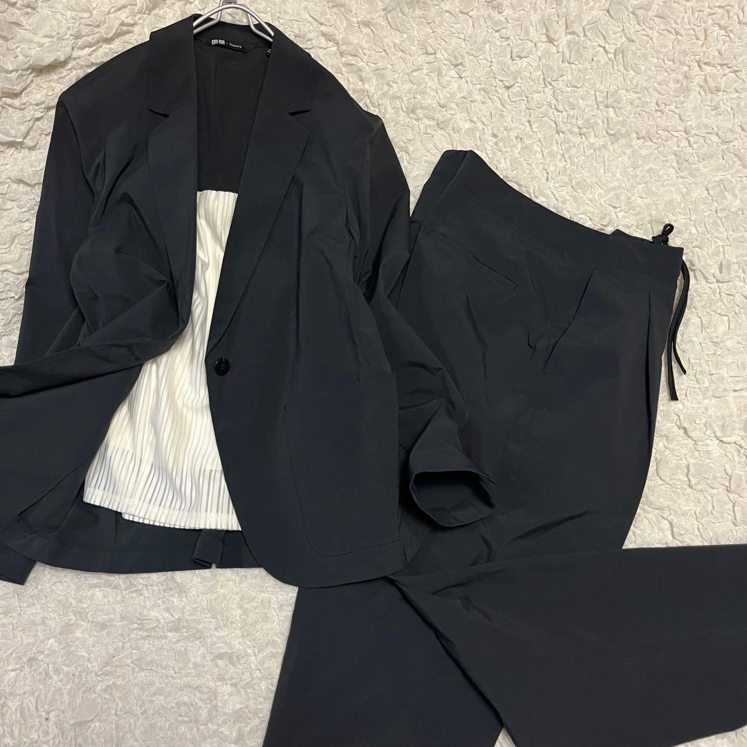 人気 美品【ユニクロ × セオリー】感動ジャケット セットアップ イージーパンツ