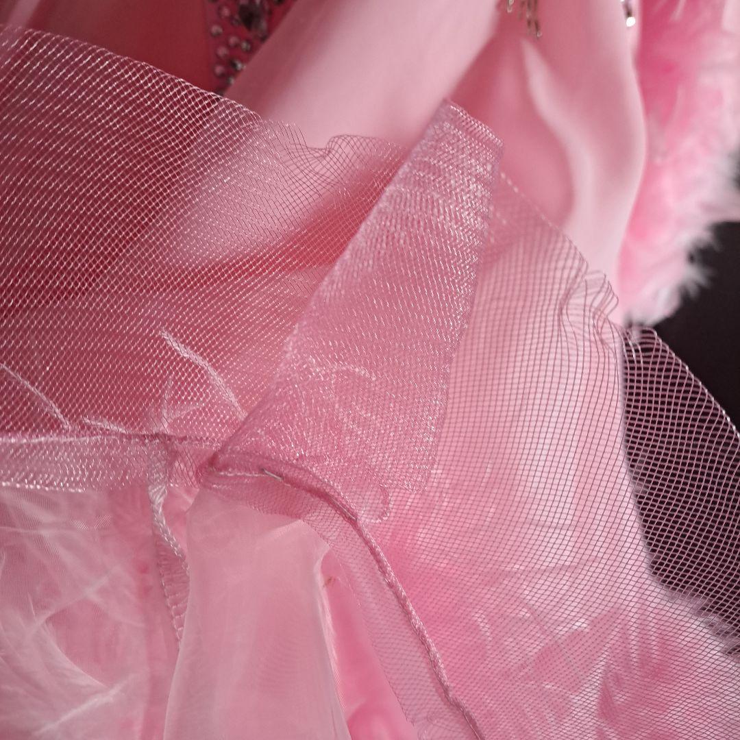ピンクダンスドレス　社交ダンス　衣装