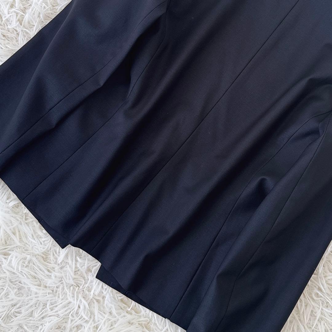 美品✨セオリーリュクス EXECUTIVE ノーカラー パンツスーツ 紺 M〜L