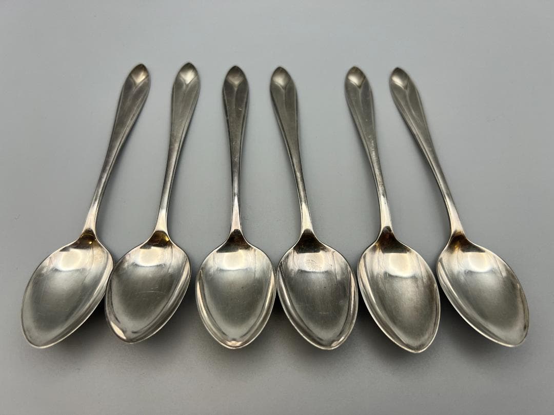 【海】SILVER　MITSUKOSHI刻印　スプーン６点セット　元箱付　86g