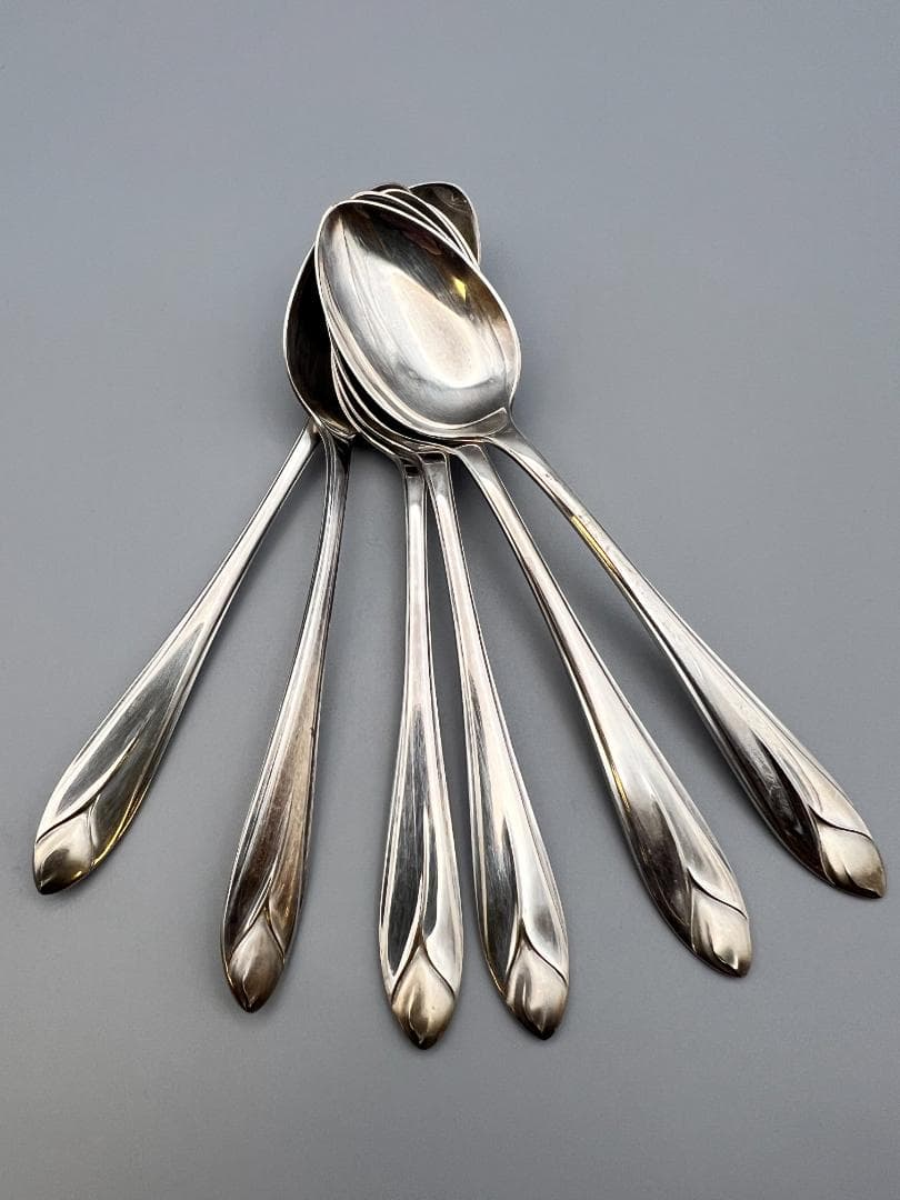 【海】SILVER　MITSUKOSHI刻印　スプーン６点セット　元箱付　86g