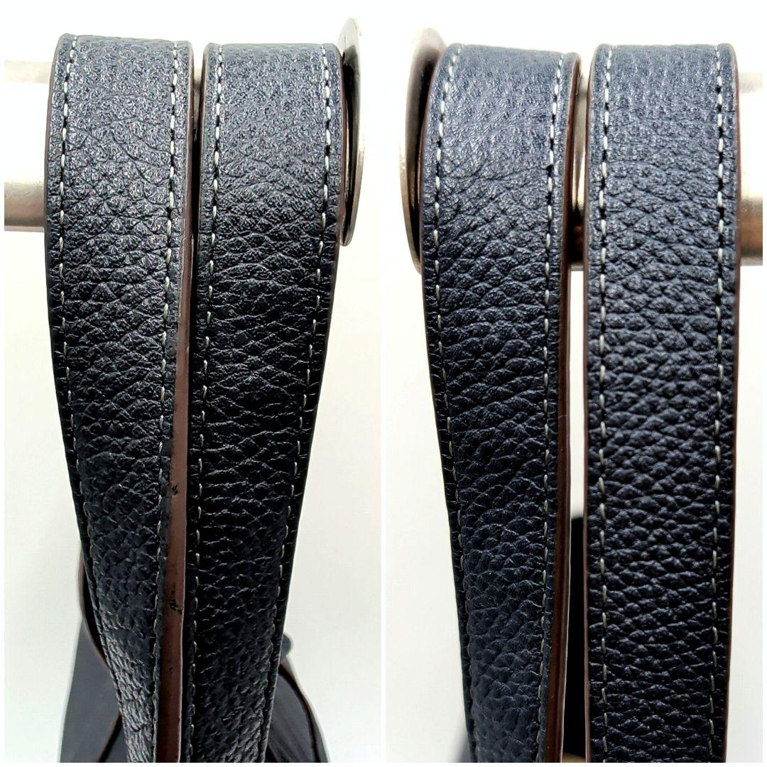 トフアンドロードストーン ブラスボタン トートバッグ ネイビー レザー 極美品