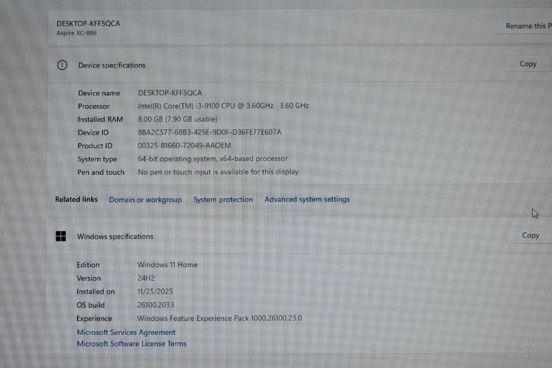 Acer Aspire デスクトップPC