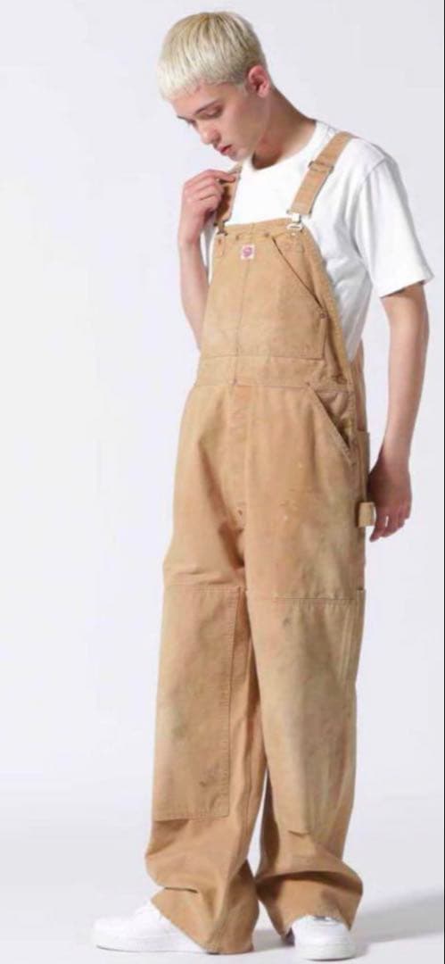 SAINT MICHAEL ヴィンテージ加工 ダブルニー オーバーオール　デニム