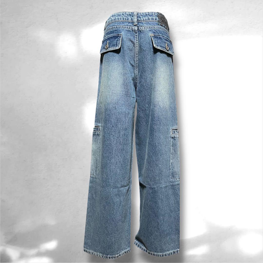 ♥️新品未使用♥️ MICALLEMICALLE インディゴカーゴワイドデニムパンツ