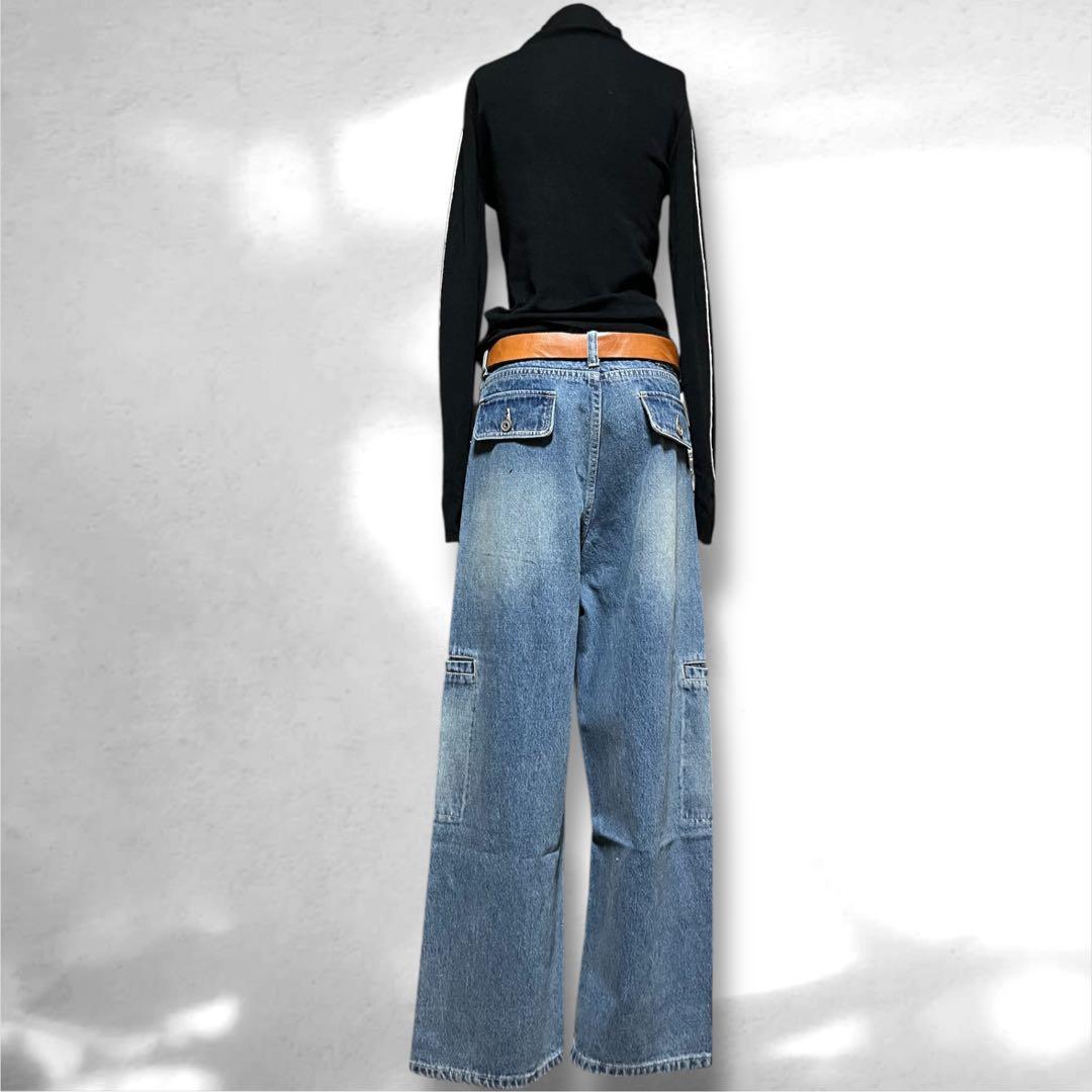 ♥️新品未使用♥️ MICALLEMICALLE インディゴカーゴワイドデニムパンツ