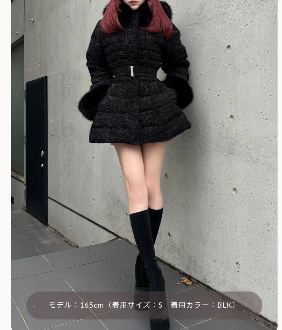 ダーリッチ　レディミディ　ツイート　ダウンコート　Sサイズ