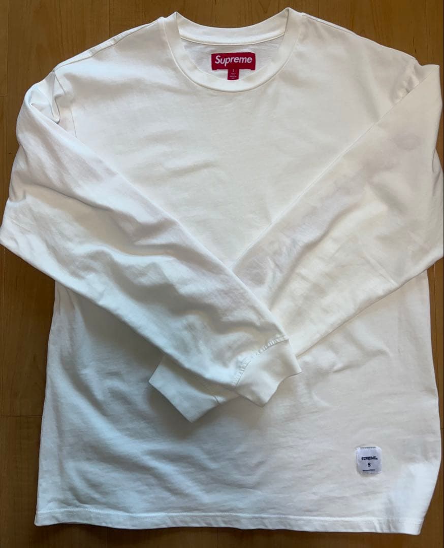 Supreme ホワイト 長袖シャツ　Sサイズ