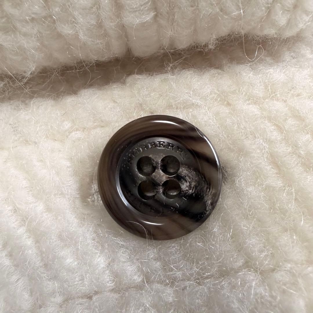 バーバリー ブルーレーベル ボリューム袖 モヘア ダッフル ノバチェック ファー