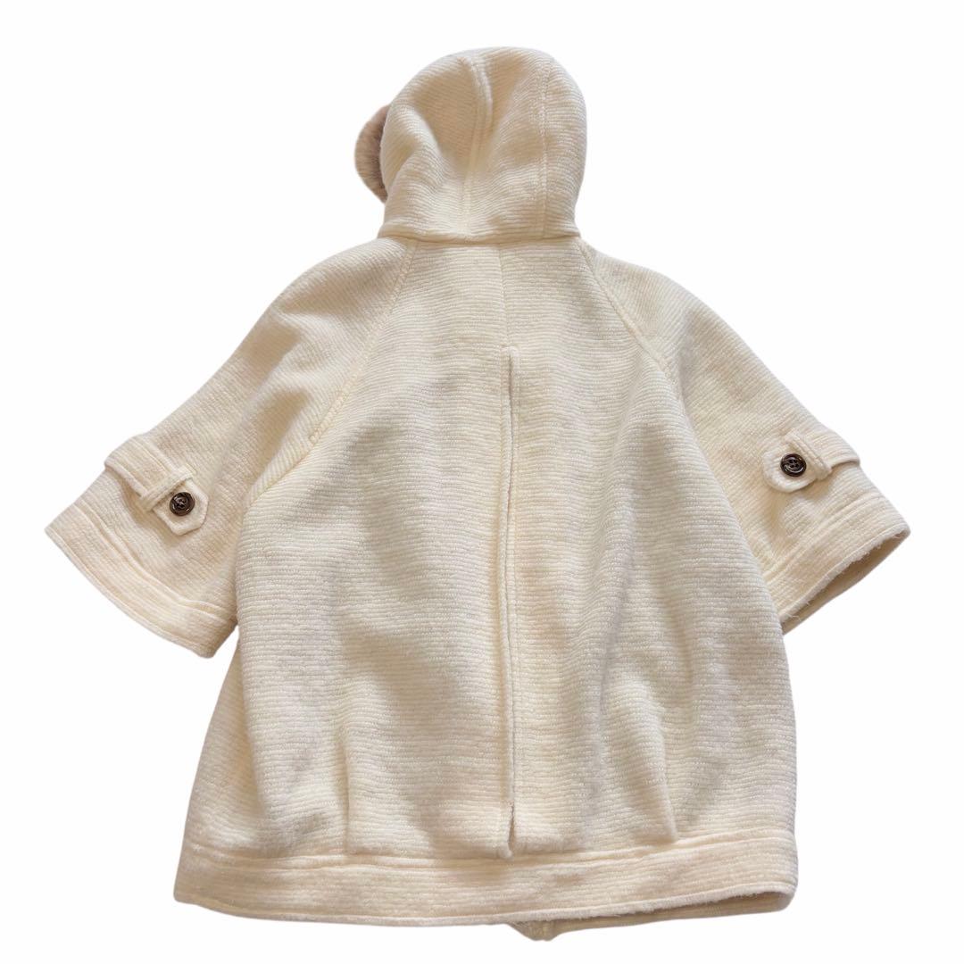 バーバリー ブルーレーベル ボリューム袖 モヘア ダッフル ノバチェック ファー