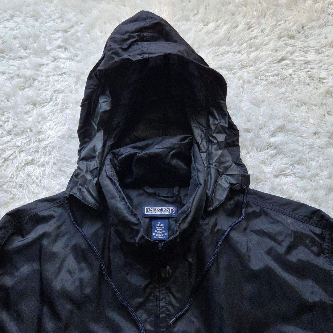 美品 LAND'S END ナイロン ジャケット ブラック M 90s 短丈