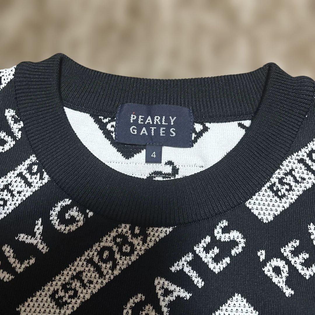 PEARLY GATES ロゴセーター ネイビー/ホワイト