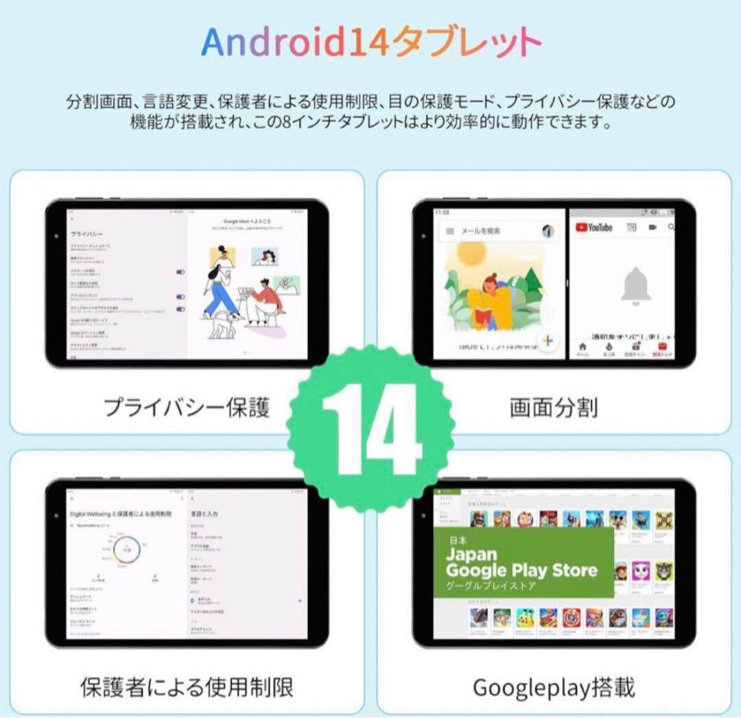 タブレット　Android 14 8コア CPU 12GB+128GB