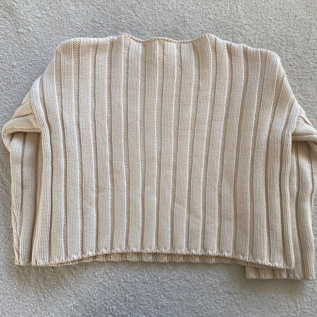 【希少】オーラリー ボートネック ウールワイドリブニット 肉厚 オフホワイト