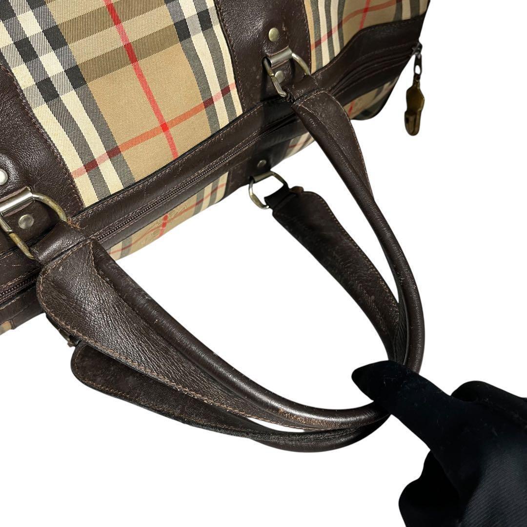 バーバリー　ノバチェック　ボストンバッグ　肩掛け　大容量　旅行用